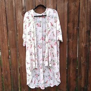 Floral print kimono